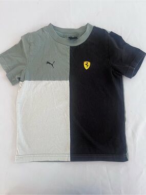 Puma Ferrari Boys' Colorblock Short Sleeve Tee - Black & Gray